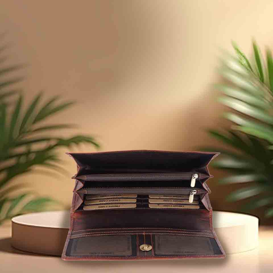 Oil Pull-Up Leather Ladies Purse image 3